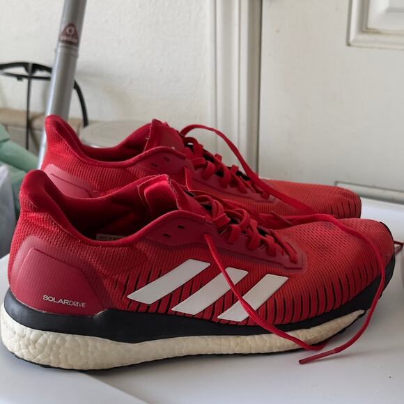 Adidas Solar Drive Red Lightweight Running Shoes Gym - Picture 7 of 8